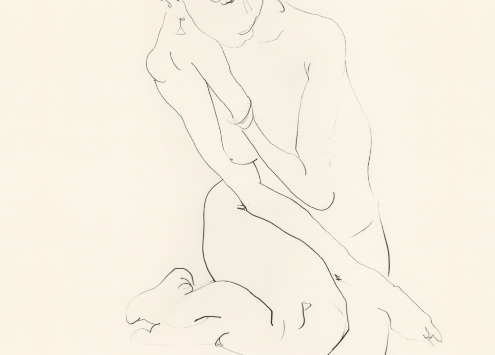 Life drawings of Pascale: Kneeling Nude / Seated Nude